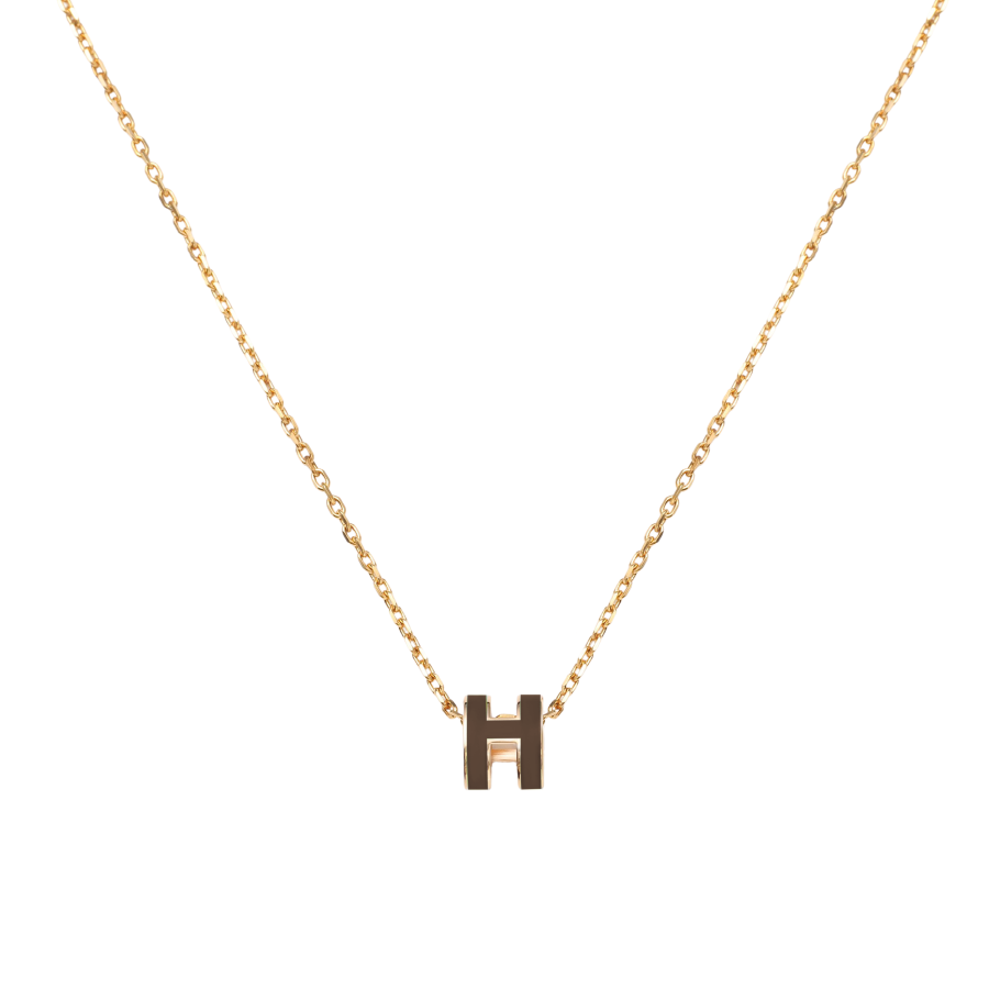 HERMES POP H Gold Plated Necklaces Women's Gold