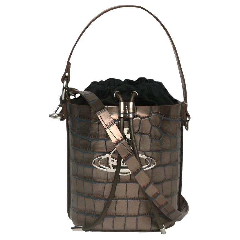 Vivienne Westwood Leather Handbag Women's Dark Brown & Black