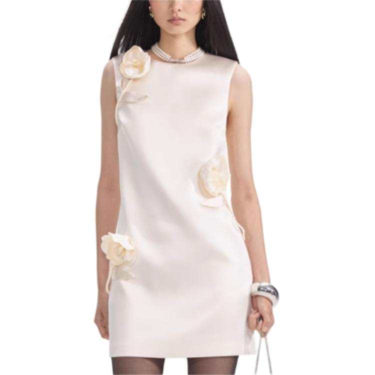 Self-portrait Self portrait Sleeveless Dress Women's Ivory White