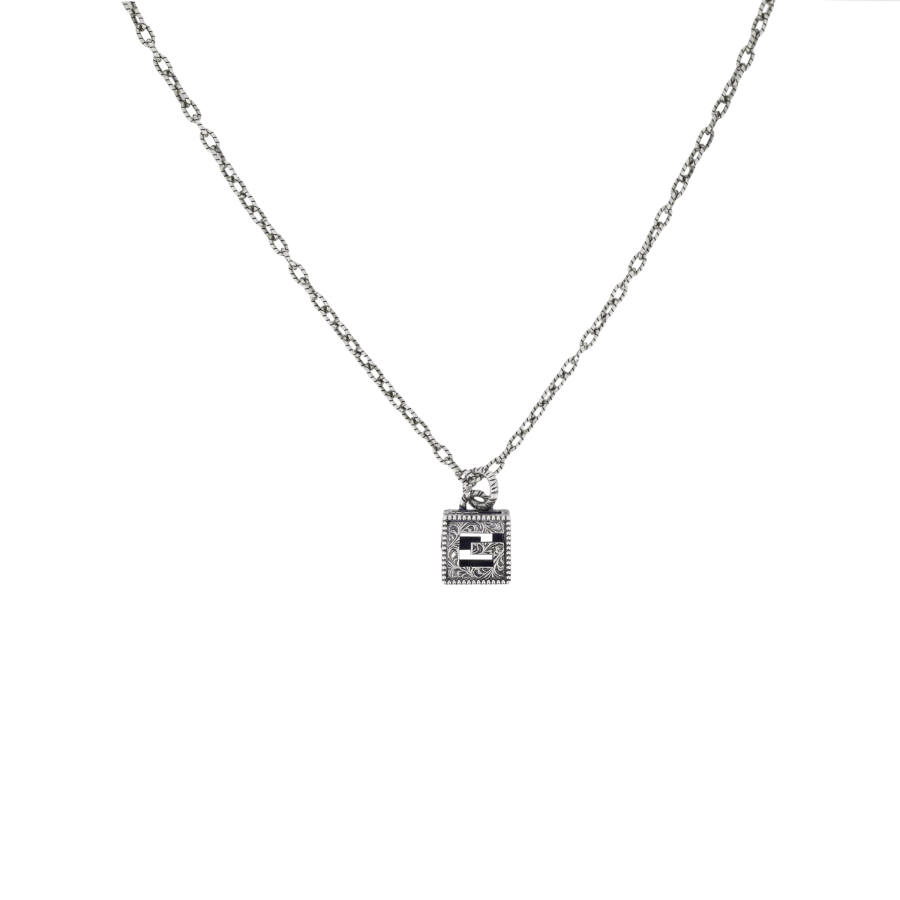 GUCCI Square G 925 Sterling Silver Necklaces Unisex Silver