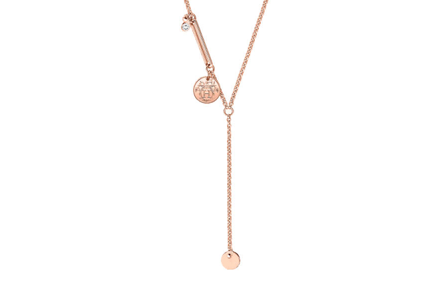 HERMES HERMES Ex Libris Necklaces Women's Rose Gold