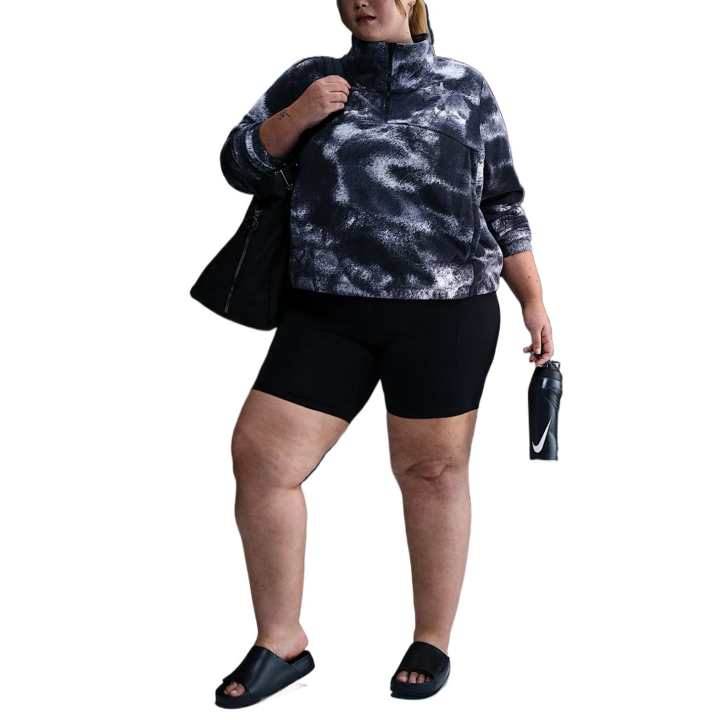 Nike Nike One Women's Therma FIT Oversized 1/2 Zip Fleece Printed Top Plus Size