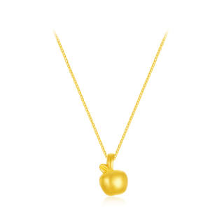CGC Peaceful Apple Pendant, Refined Luxury Apple, Niche Premium Collarbone Chain 3D Hard Gold, Cool And Joyful