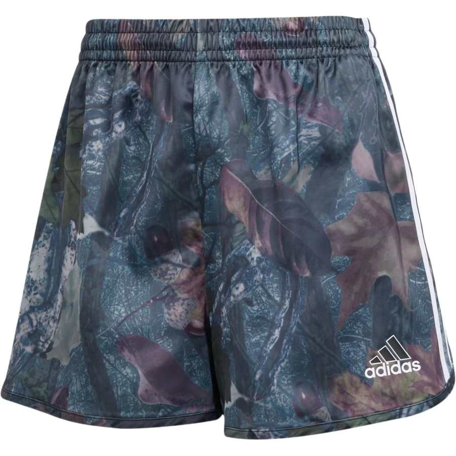 Adidas Adidas Originals leaf-print side-stripe shorts