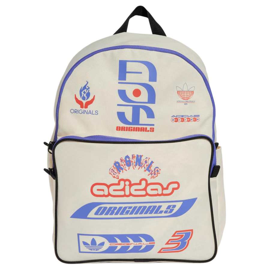 Adidas Originals Polyester Backpack Regular Unisex Ivory & Blue