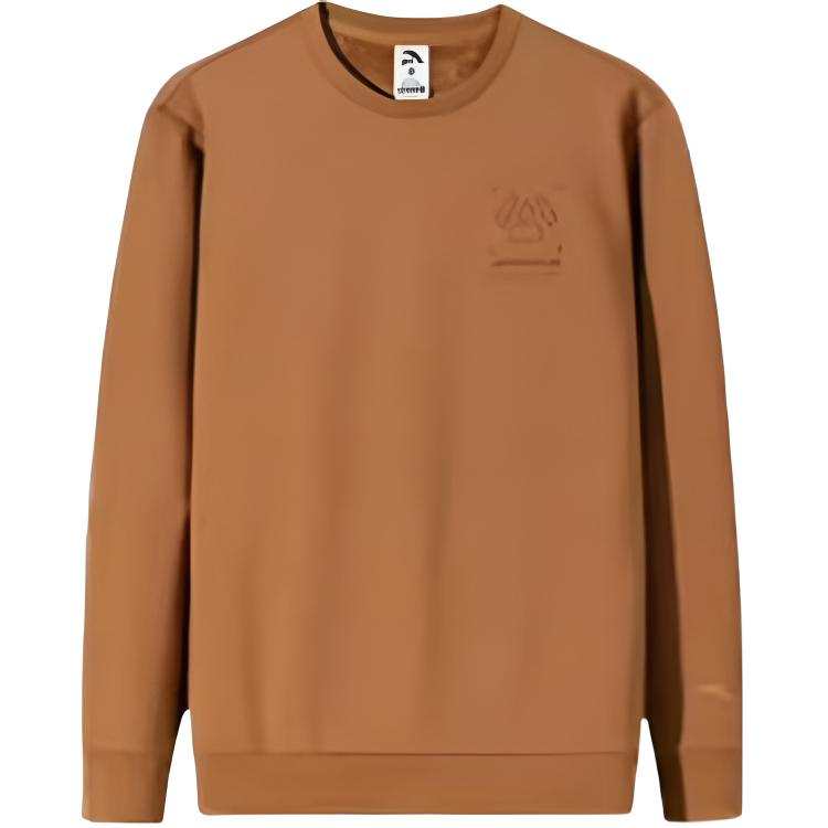 ANTA Sweatshirts Men's Bone China Brown Crew Neck Moderate