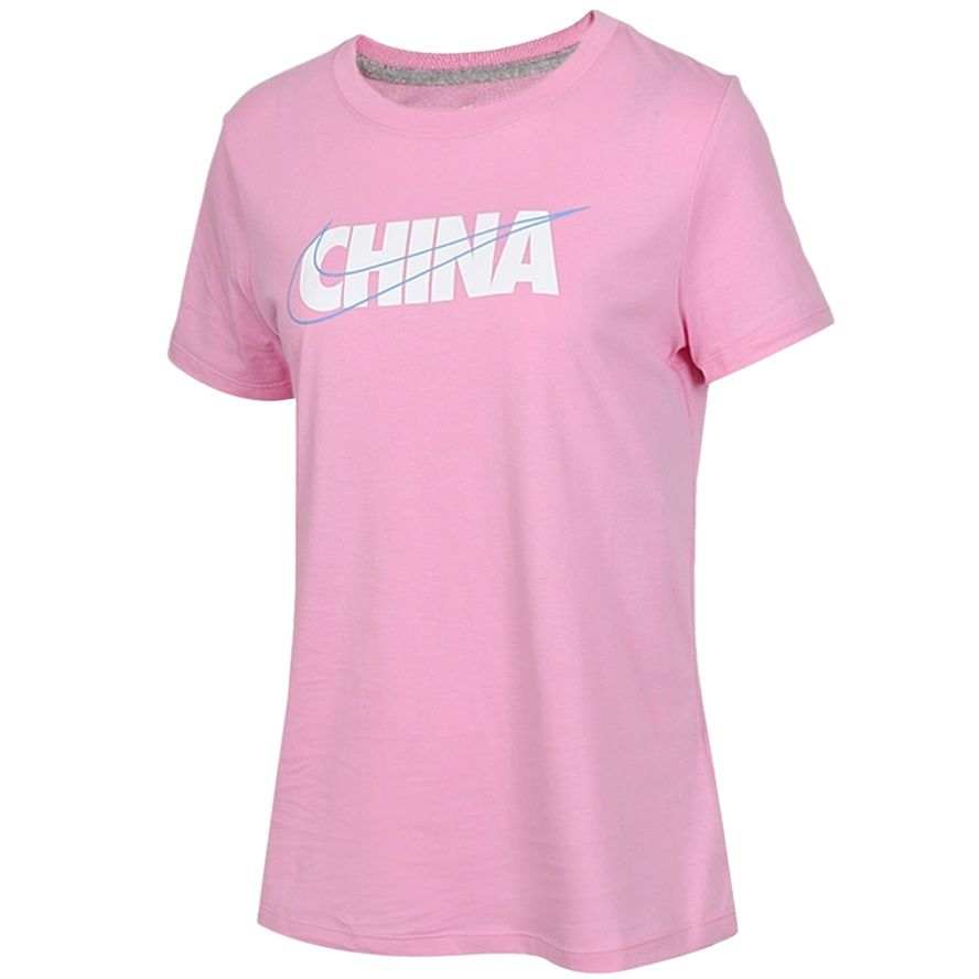 Nike Nike T Shirts Women's Pink Crew Neck Moderate