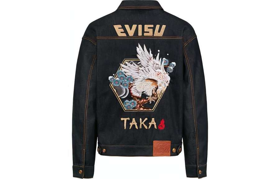 EVISU EVISU Denim Jackets Men's Denim Blue Lapel Moderate