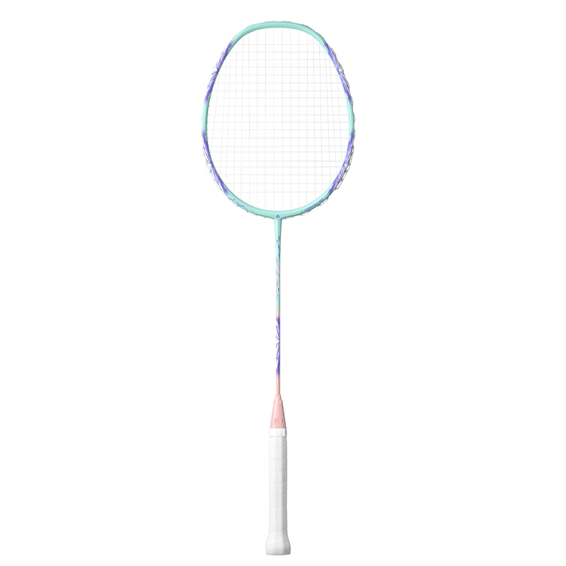 PEAK Carbon Composite Badminton Rackets Control Type All around Defense Entry level 4U/G5 Cyan Purple