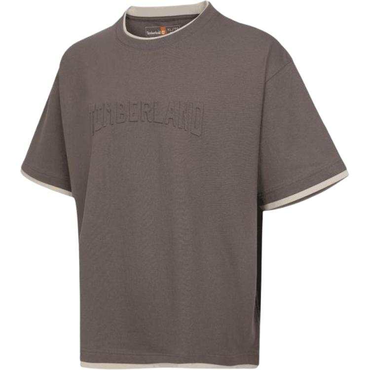 Timberland T Shirts Men's Gray Crew Neck Moderate