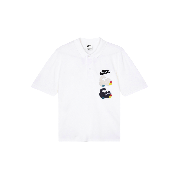 Nike Nike Polo Shirts Men's White Polo Collar Moderate Straight Fit