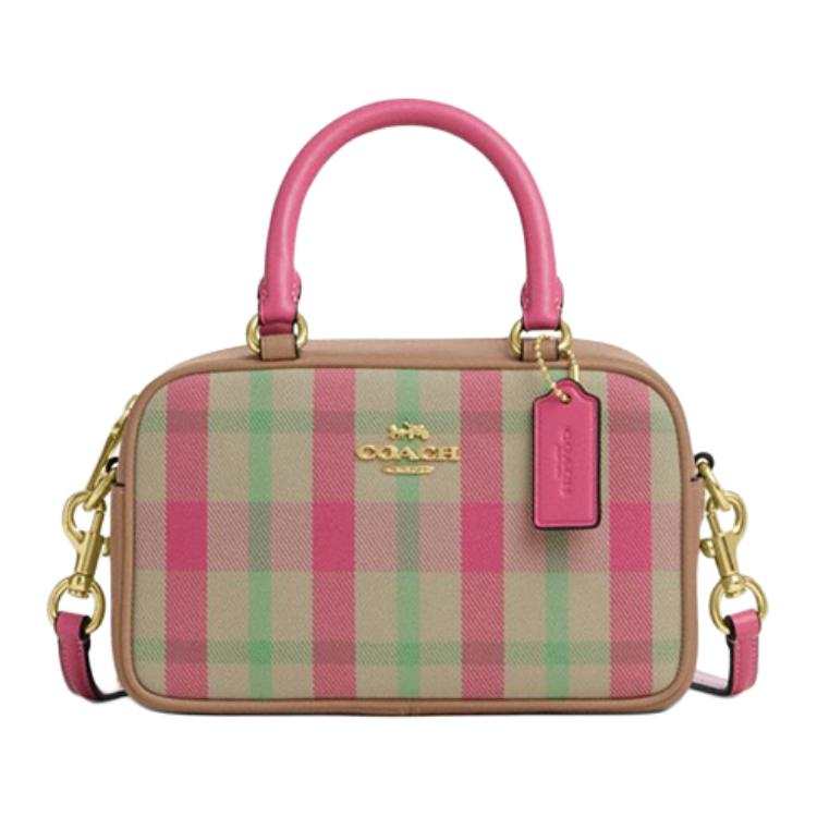 COACH Cow Leather Boston Bag, Shoulder Bag, Crossbody Bag, Handbag Small Women's Multicolor