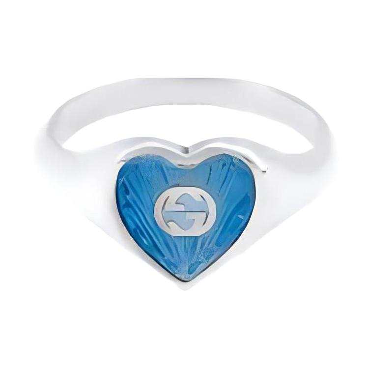 GUCCI GUCCI Ring With Interlocking G Enamel Heart