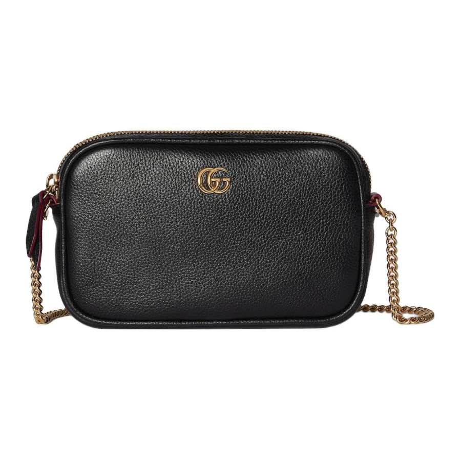 GUCCI GG Marmont Leather Camera Bag, Shoulder Bag Mini Women's Black