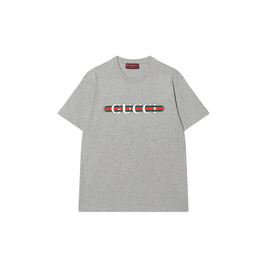 GUCCI Logo Printed Jersey T Shirt