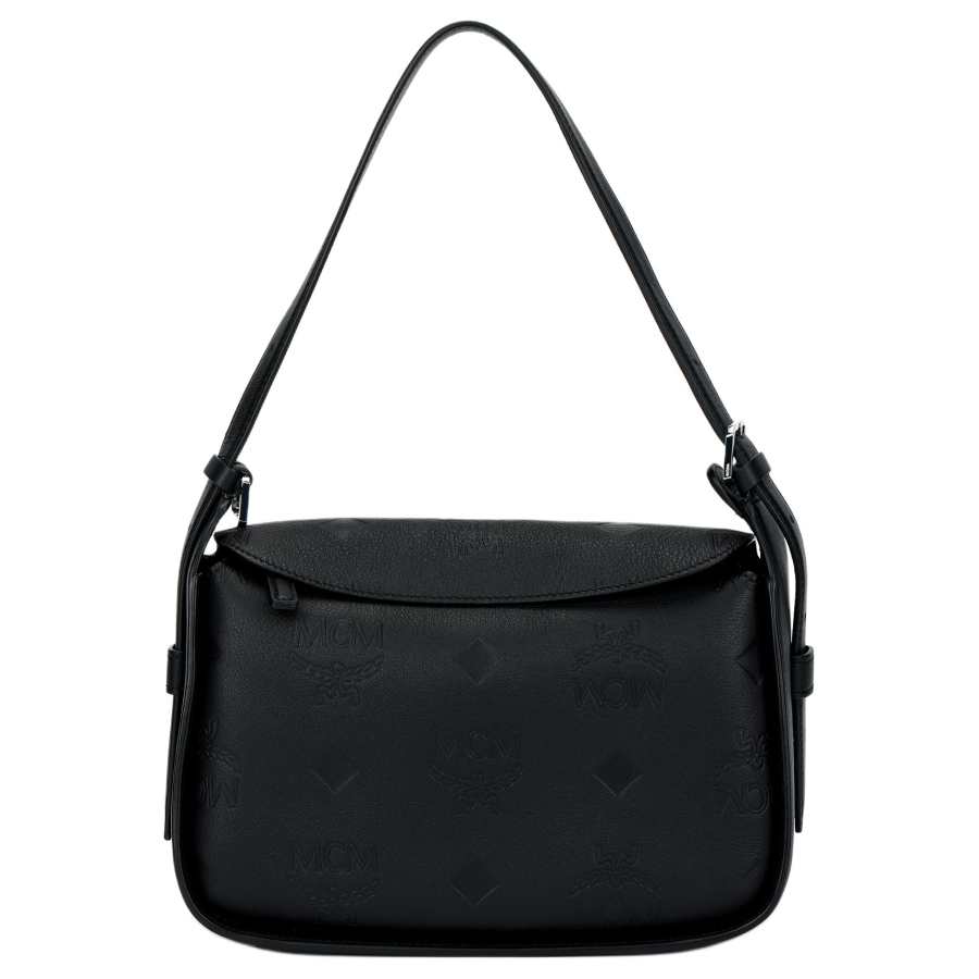 MCM Aren Leather Shoulder Bag, Crossbody Bag Small Women's Black