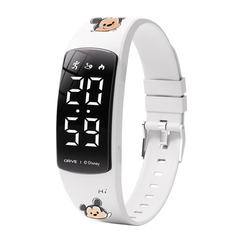 Disney Pine Electronic Movement Silicone Strap Watch Unisex Black Dial