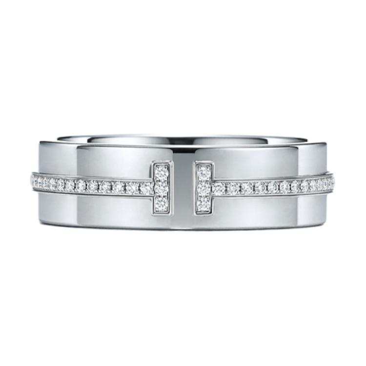 TIFFANY & CO. TIFFANY & CO. Pre Owned 2010s 18K White Gold T Two Diamond Ring