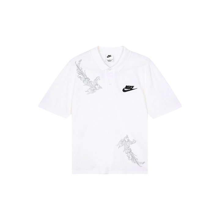 Nike Nike Polo Shirts Men's White Polo Collar Moderate Straight Fit