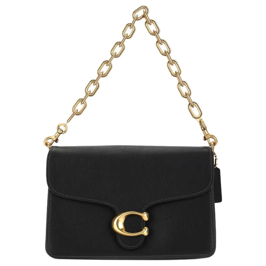 COACH Tabby Cow Leather Shoulder Bag Large Women's Black