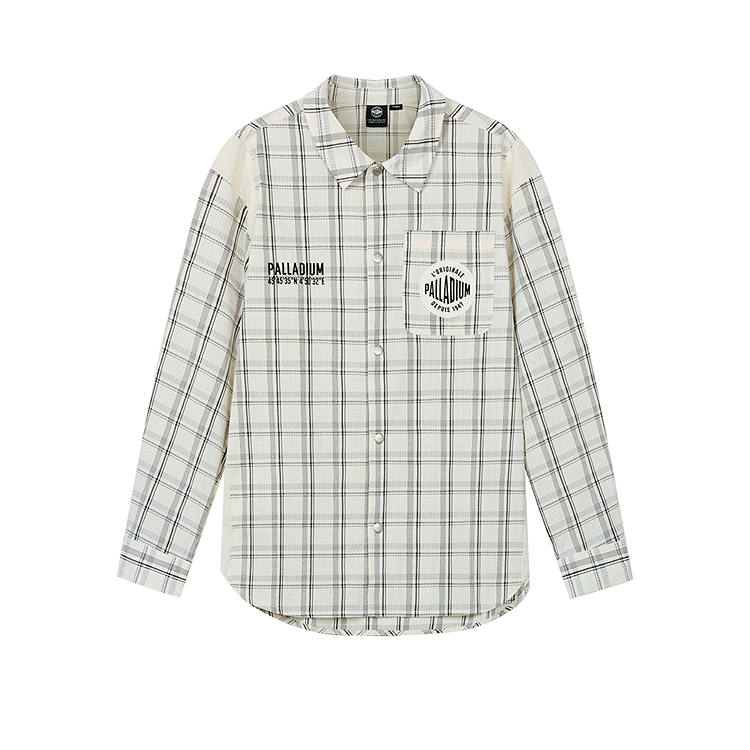 Palladium Shirts Unisex Black Plaid Lapel Moderate