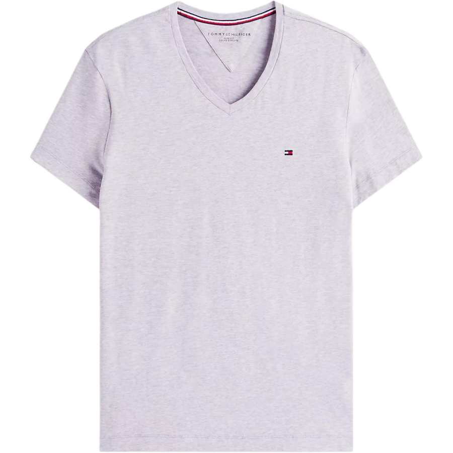 Tommy Hilfiger T Shirts Men's Gray Mixed Color V Neck