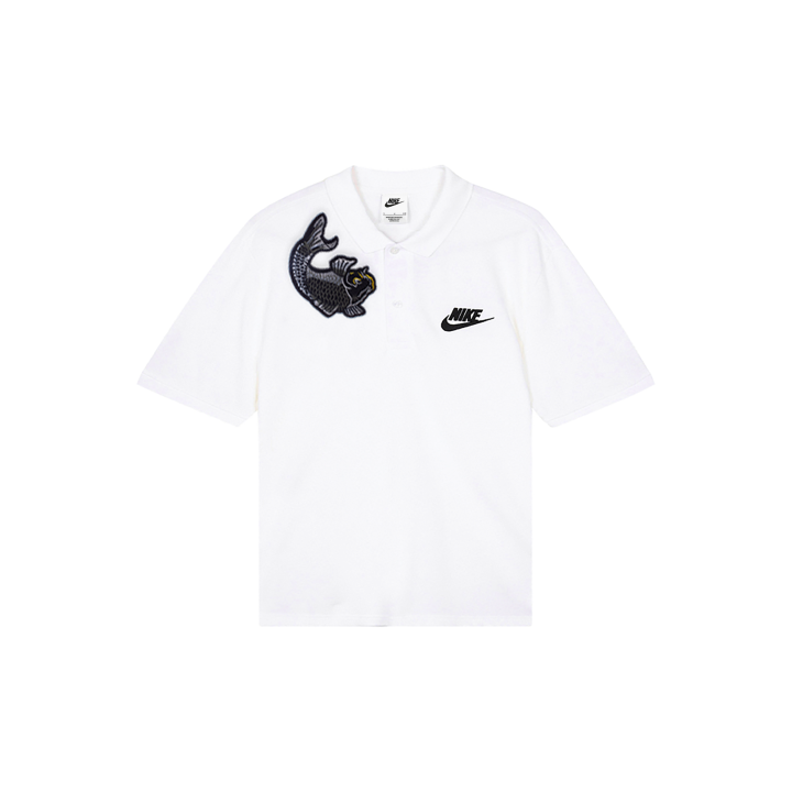 Nike Nike Polo Shirts Men's White Polo Collar Moderate Straight Fit