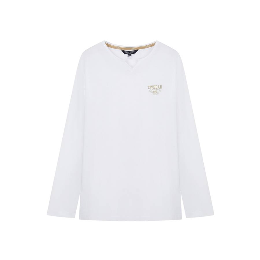 Teenie Weenie T Shirts Women's White V Neck Moderate Straight Fit