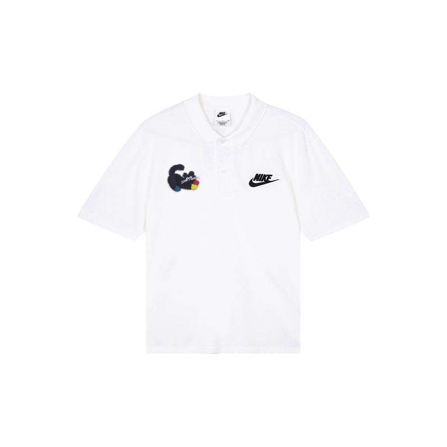 Nike Nike Polo Shirts Men's White Polo Collar Moderate Straight Fit
