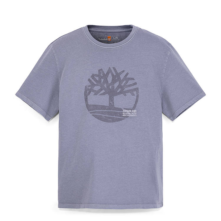 Timberland T Shirts Men's Light Lavender Crew Neck Moderate