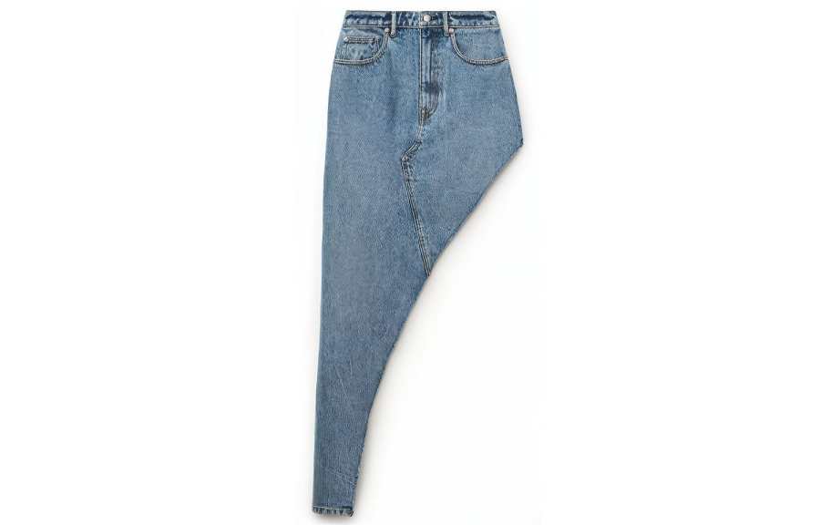 Alexander Wang Denim Long Skirt Women's Vintage Medium Blue