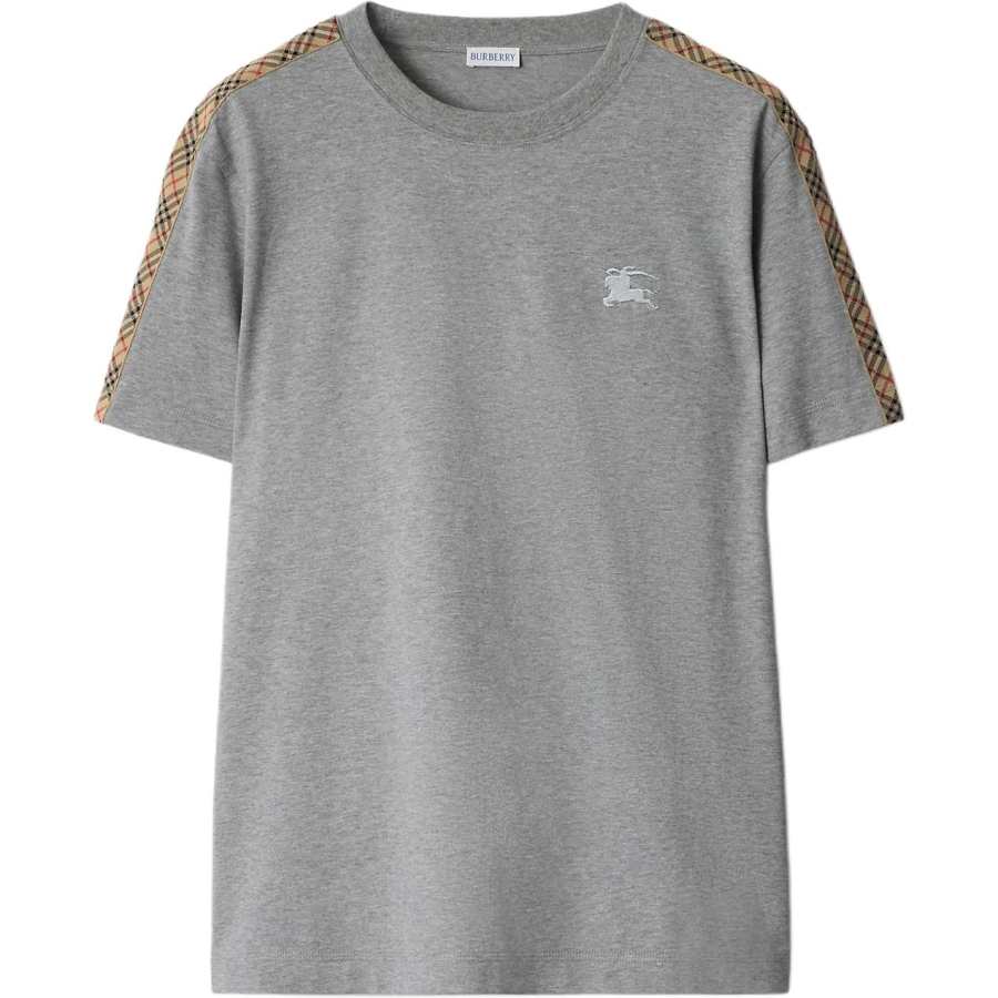 Burberry T Shirts Men's Light Gray Crew Neck Moderate