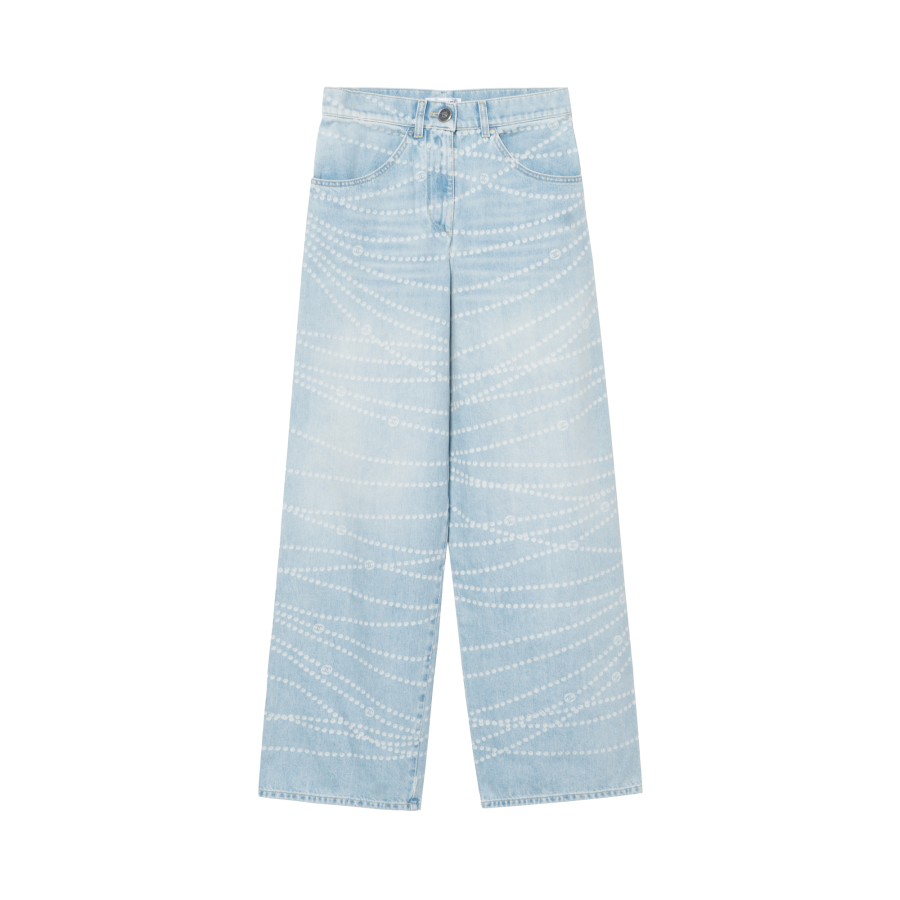 CHANEL 25P Spring Summer Preview Collection Jeans Women's Blue White