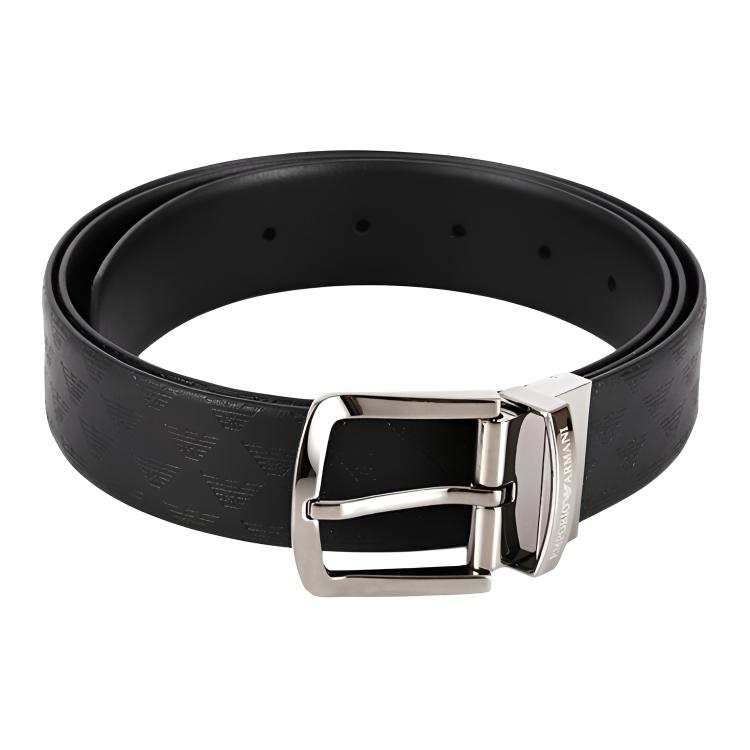 EMPORIO ARMANI Logo Embossed Buckle Fastened Belt