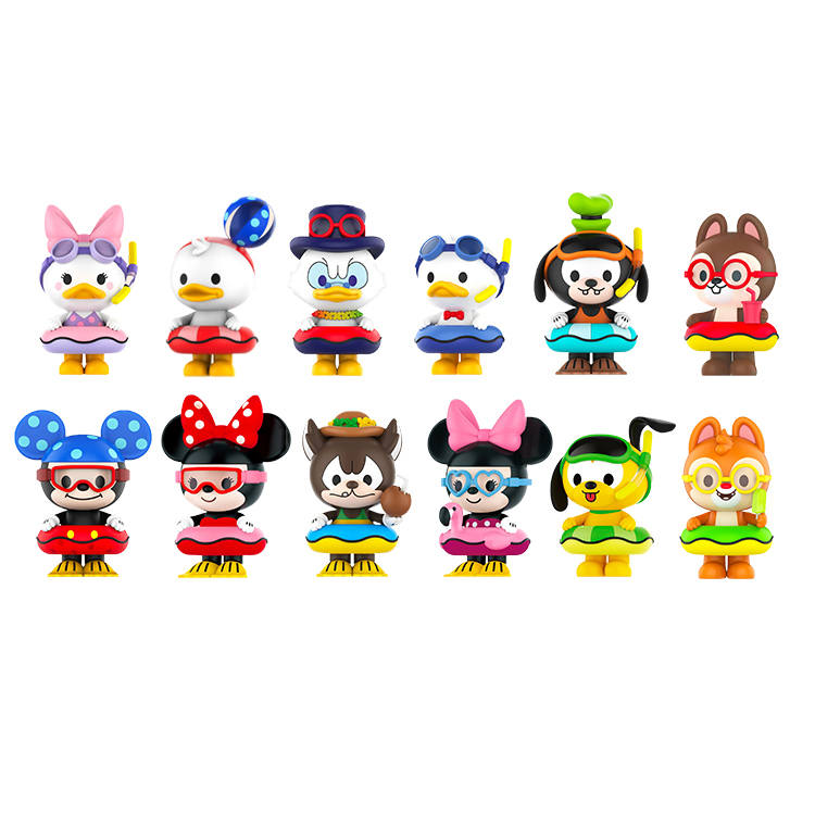 POP MART POP MART Mickey Mouse Swimming Pool Carnival Collection Mystery Boxes Single Mystery Box/Whole Box 12 Pcs