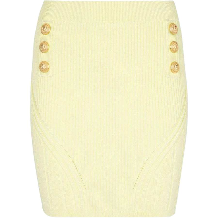 BALMAIN FW22 Casual Short Skirts Women's Yellow