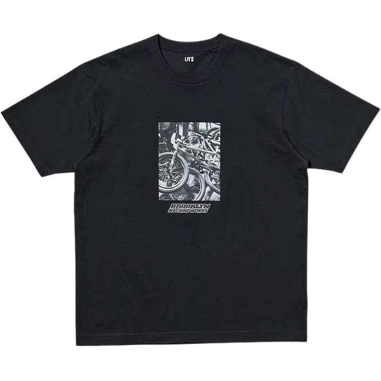 UNIQLO T Shirts Unisex Black Crew Neck