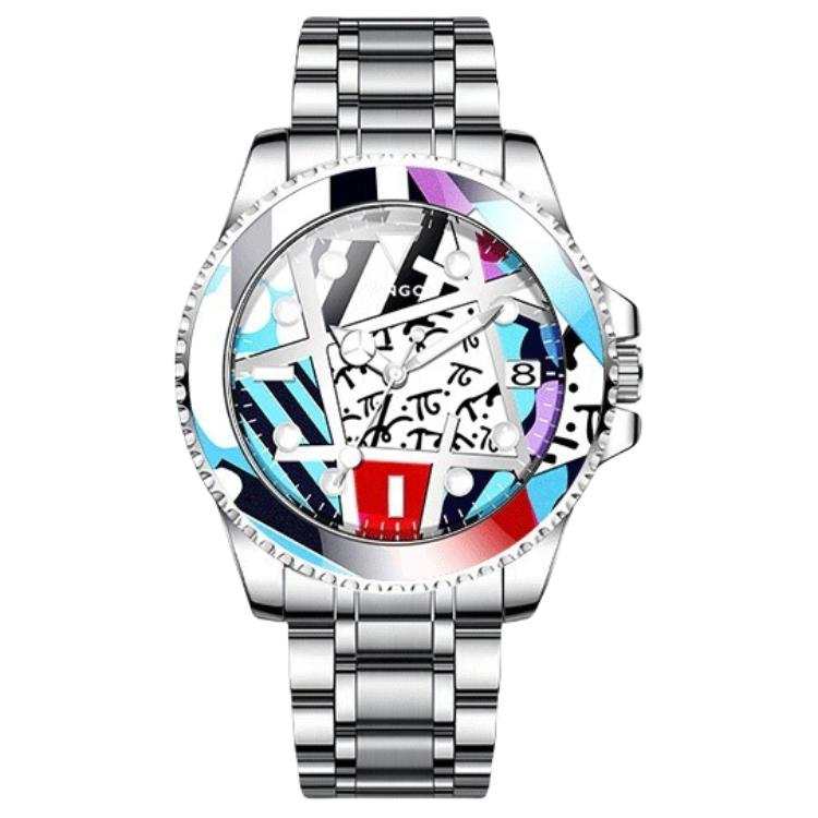 KANGOL Quartz Movement Steel Strap Watch Unisex Multicolor Watch Dial