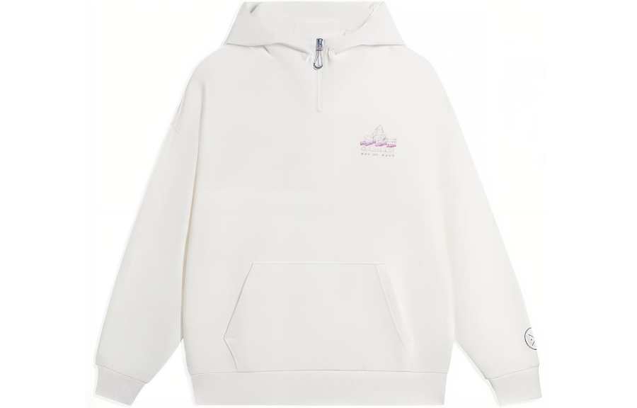 Li-Ning Li Ning Sweatshirts Men's White Hooded Moderate Other
