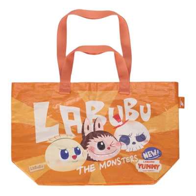 POP MART Polypropylene Tote Bag, Shopping Bag, Shoulder Bag, Handbag Unisex Orange
