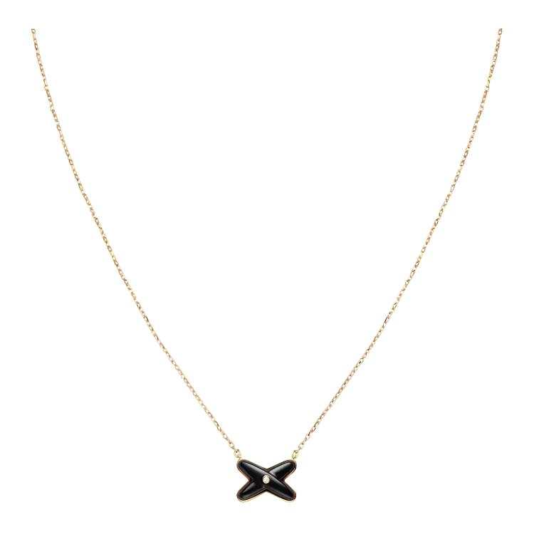 Chaumet Liens · Diamond 18K Rose Gold, Onyx Necklaces Women's