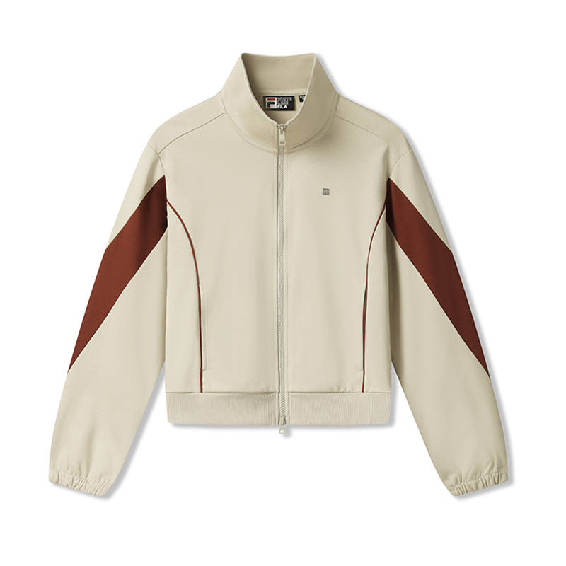FILA WHITE Jackets Women's Tide Foam Gray GY Stand Collar Moderate Other