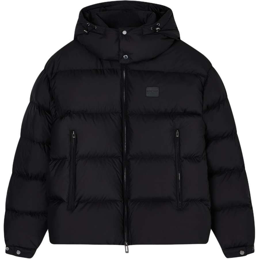 Emporio Armani Water-repellent quilted ripstop nylon hooded down jacket
