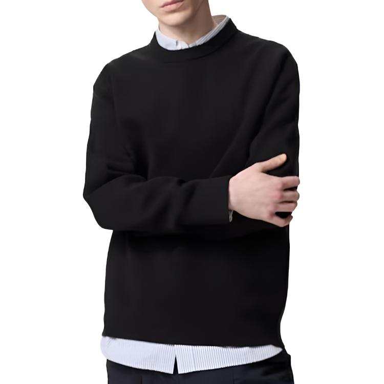 UNIQLO Sweaters Unisex Black Crew Neck Moderate