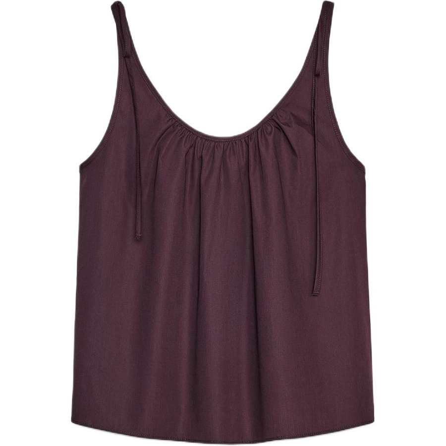 ZARA Camisoles Women's Dark Red Color Crew Neck Moderate Other