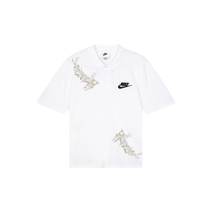 Nike Nike Polo Shirts Men's White Polo Collar Moderate Straight Fit