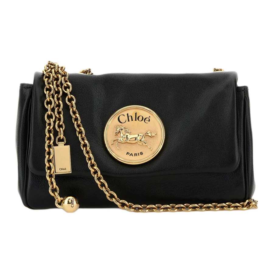Chloé Chloe Litchi Grain Leather Shoulder Bag Women's Brown