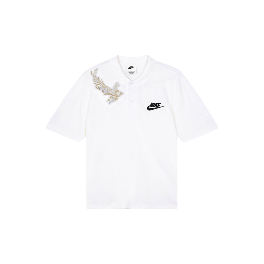 Nike Nike Polo Shirts Men's White Polo Collar Moderate Straight Fit