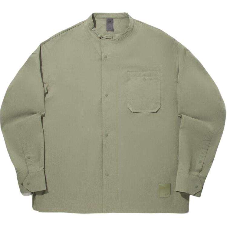 Li-Ning Li Ning Shirts Men's Murky Olive Green Crew Neck Moderate