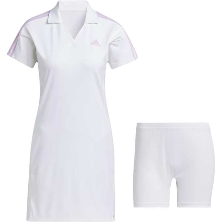 Adidas Adidas Short Sleeved Dresses Women's White V Neck Moderate Short